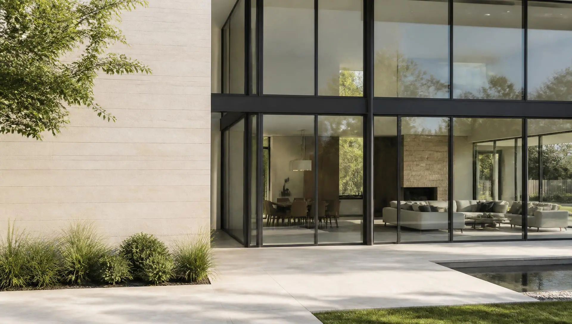 Contemporary Dallas home with expansive floor-to-ceiling glass installation